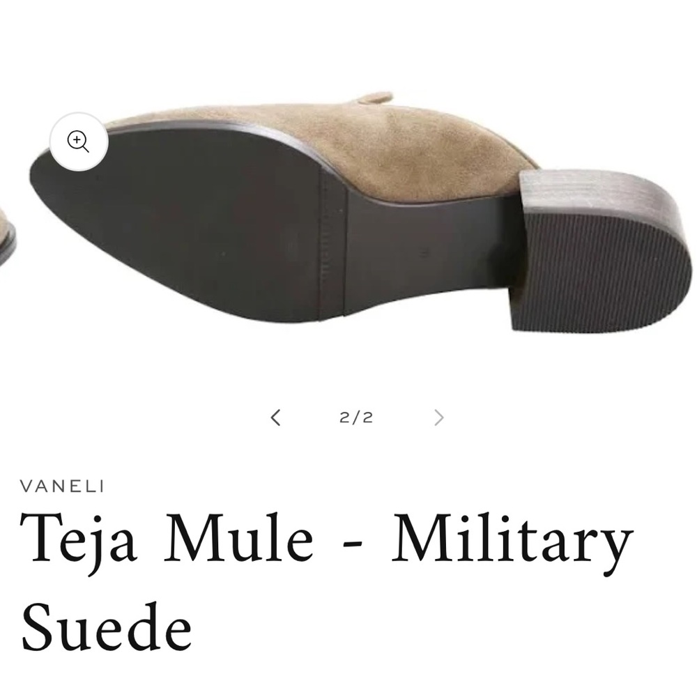 Vaneli Teja Mule - Military Suede / Brown Suede Slip-On Shoes / Size 7 - Picture 10 of 12